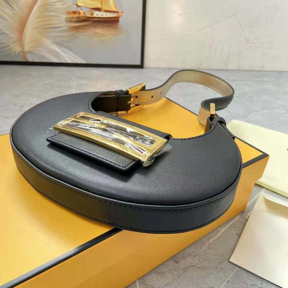 Fendi Women Cookie Black Leather Mini Bag