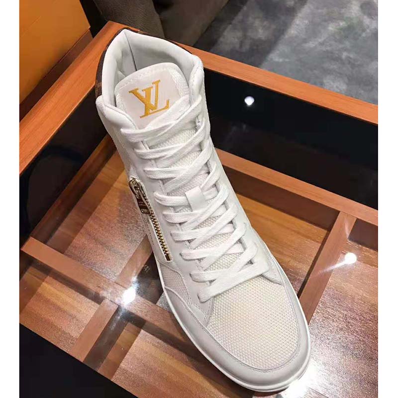 Louis Vuitton LV Unisex Rivoli Sneaker Boot Shoes-White