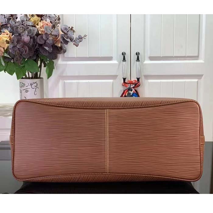 Louis Vuitton LV Unisex Alma Travel GM Cognac Calf Leather Double Zip Closure