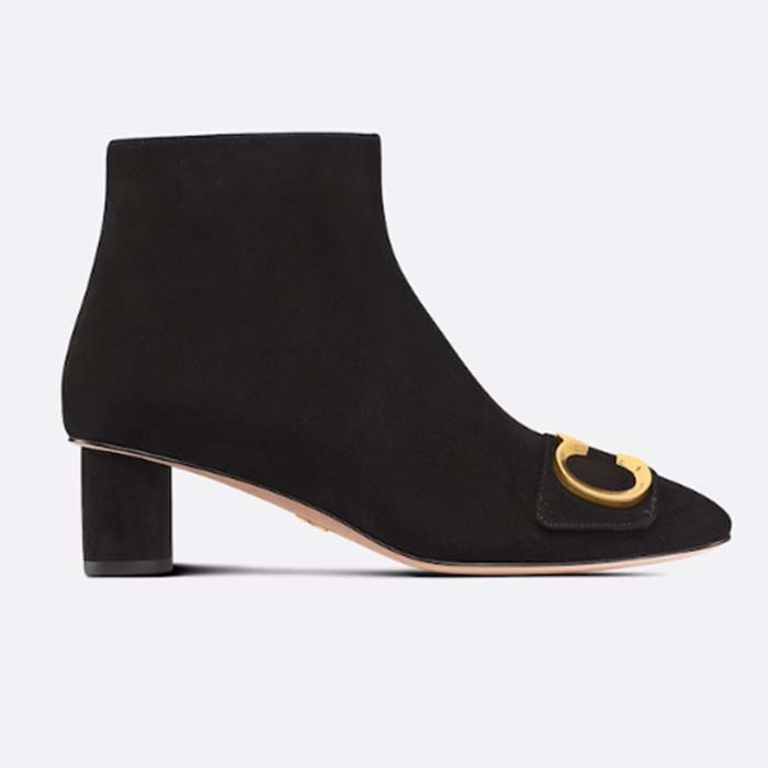 Dior Women CD C’est Dior Heeled Ankle Boot Black Suede Calfskin