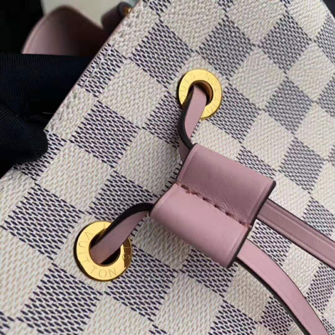 Louis Vuitton LV Women NéoNoé Bucket Bag in Damier Azur Canvas-Pink