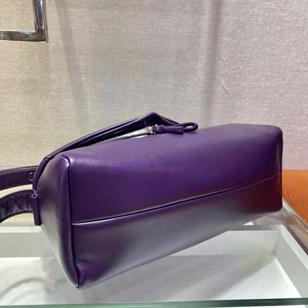 Prada Women Padded Nappa Leather Prada Signaux Bag-Purple