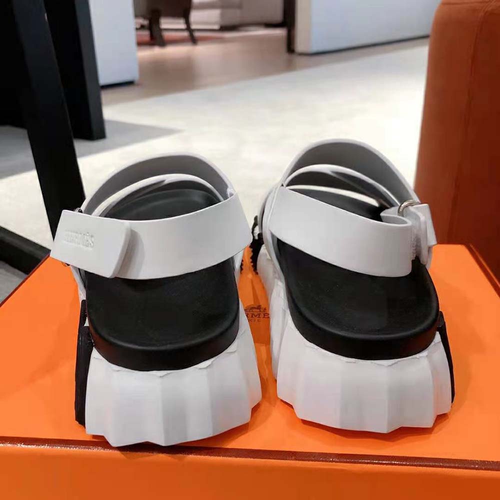 Hermes Women Electric Sandal in Calfskin-White