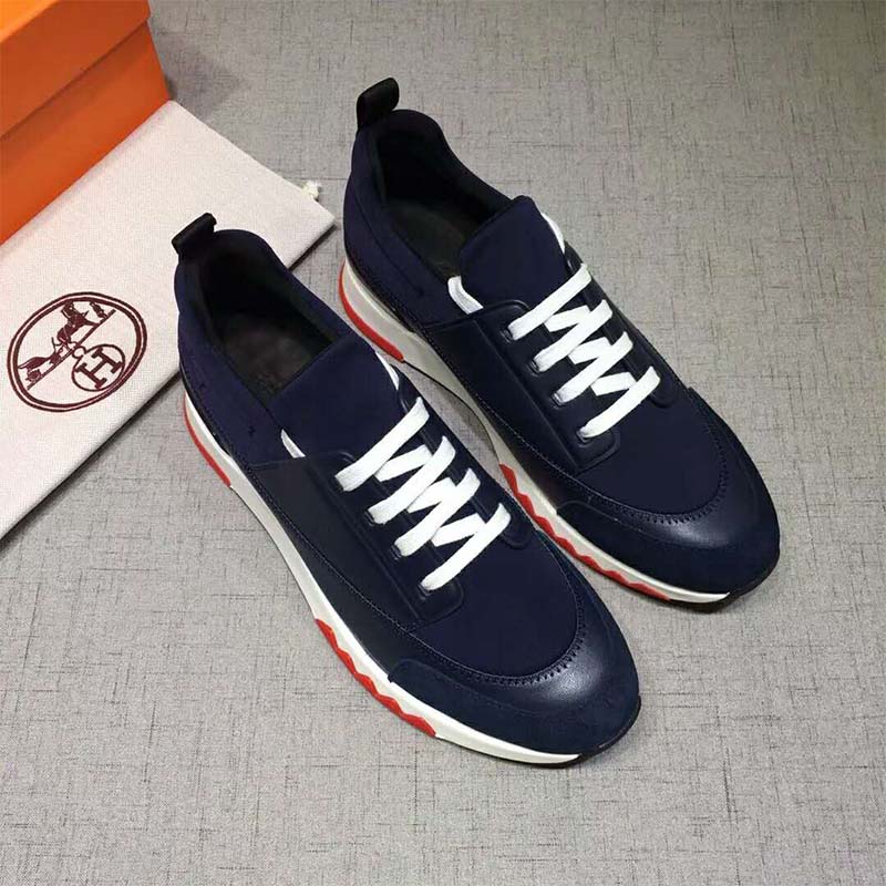 Hermes Men Shoes Stadium Sneaker-Blue