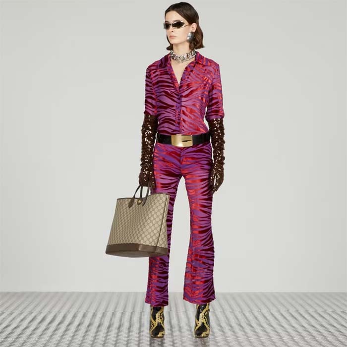 Gucci Unisex Ophidia Large Tote Bag Beige Ebony GG Supreme Canvas