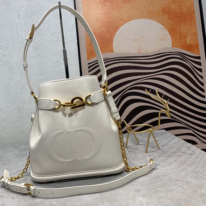 Dior Women CD Medium C’est Dior Bag Latte CD-Embossed Calfskin