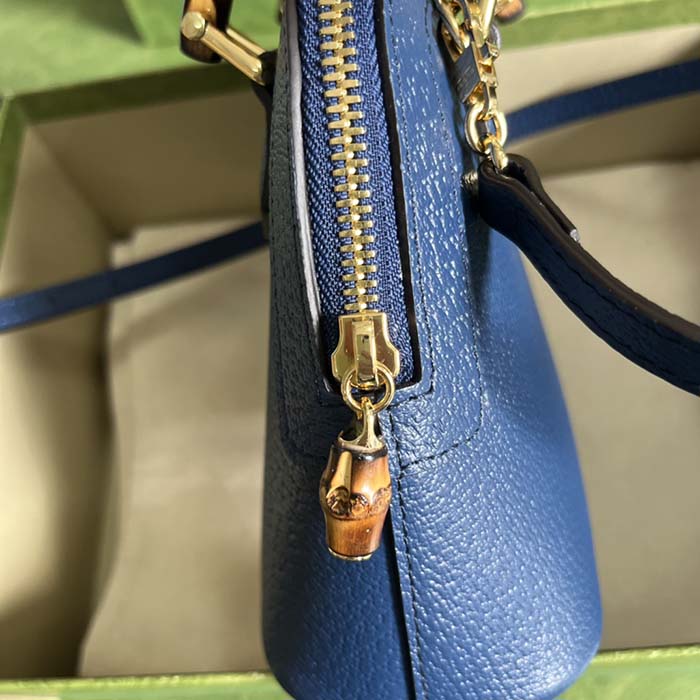 Gucci GG Women Gucci Diana Mini Tote Bag Blue Leather Double G