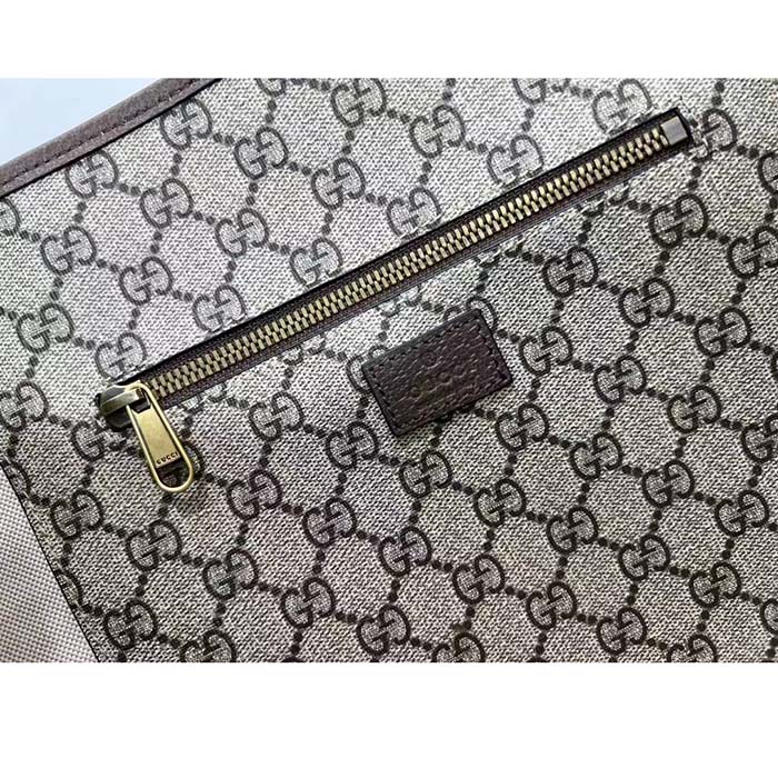 Gucci Unisex GG Savoy Duffle Bag Beige Ebony GG Supreme Canvas