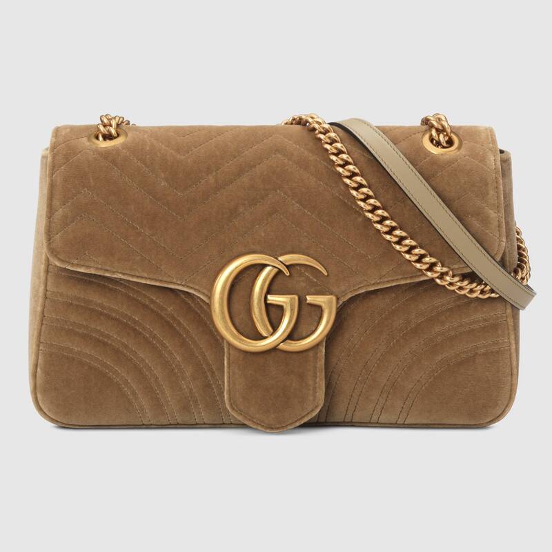 Gucci Women GG Marmont Medium Velvet Shoulder Bag