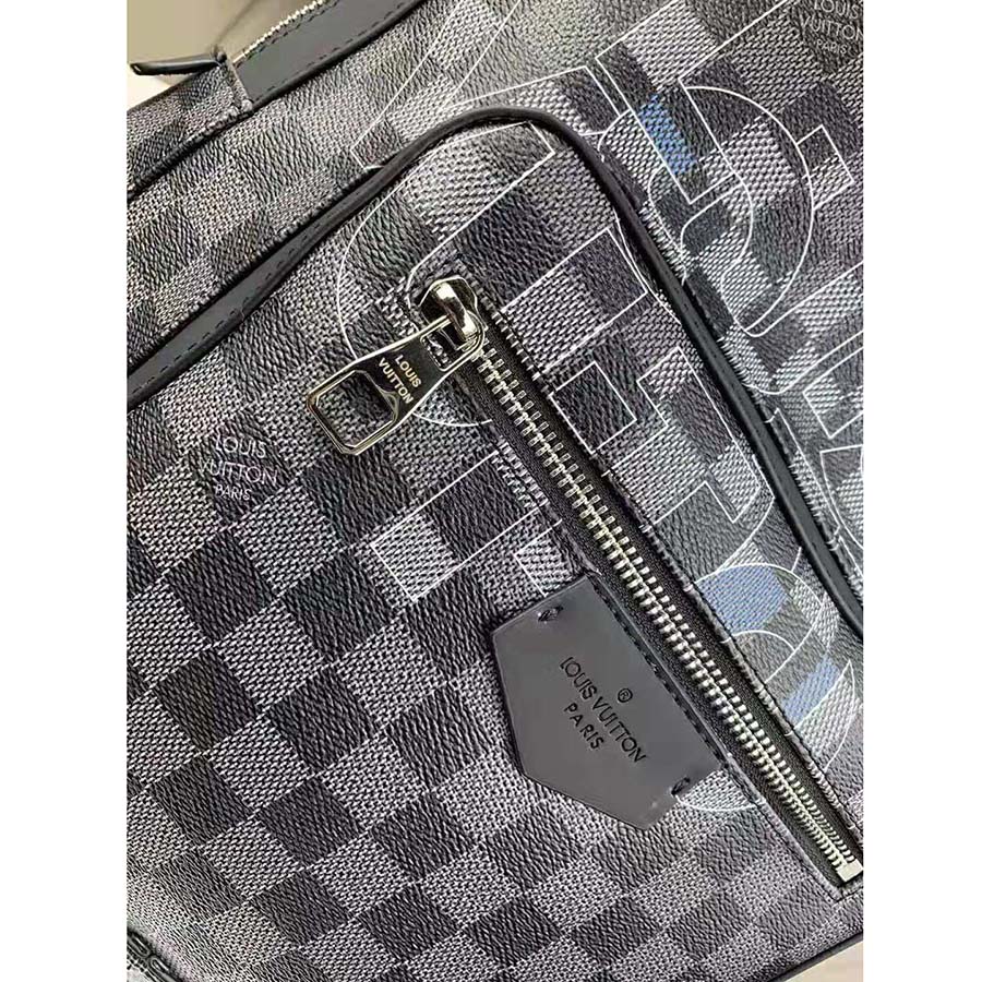 Louis Vuitton LV Men Josh Backpack Bag in Damier Graphite Coated Canvas-Grey