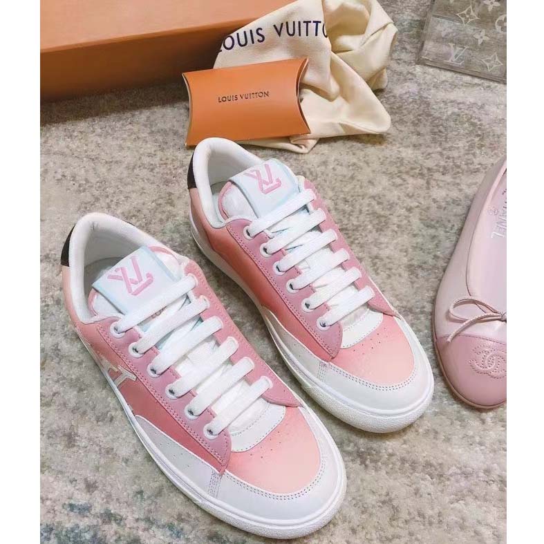Louis Vuitton LV Women Charlie Sneaker Rose Clair Pink Recycled Rubber LV Initials