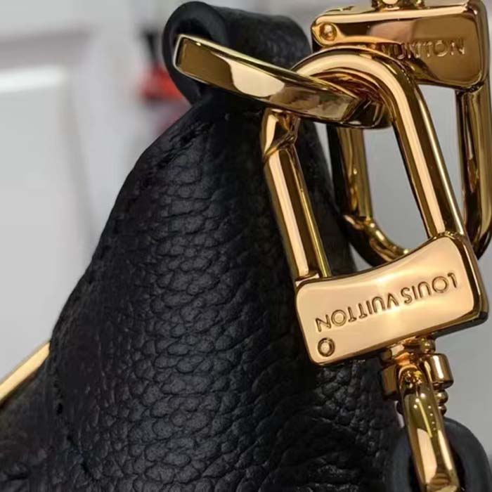 Louis Vuitton LV Women Bagatelle Black Handbag Black Monogram Empreinte Grained Cowhide Leather Studs