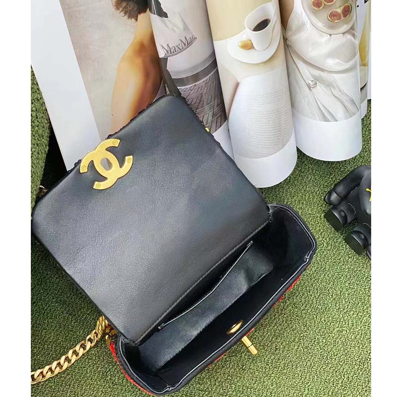 Chanel Women CC Only 1 Bag Set Of 4 Minis Bags Lambskin Sequins Glass Pearls