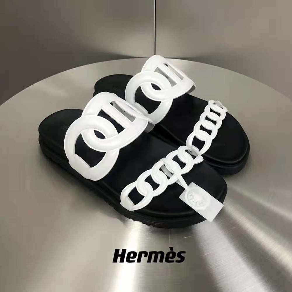 Hermes Women Extra Sandal in Nappa Leather-White