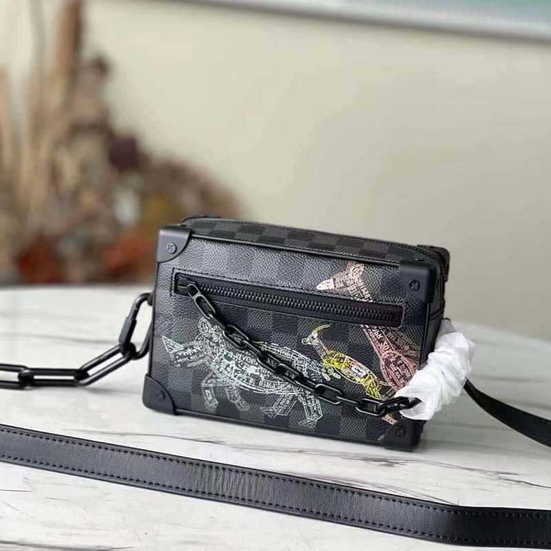 Louis Vuitton LV Unisex Mini Soft Trunk Damier Graphite Coated Canvas