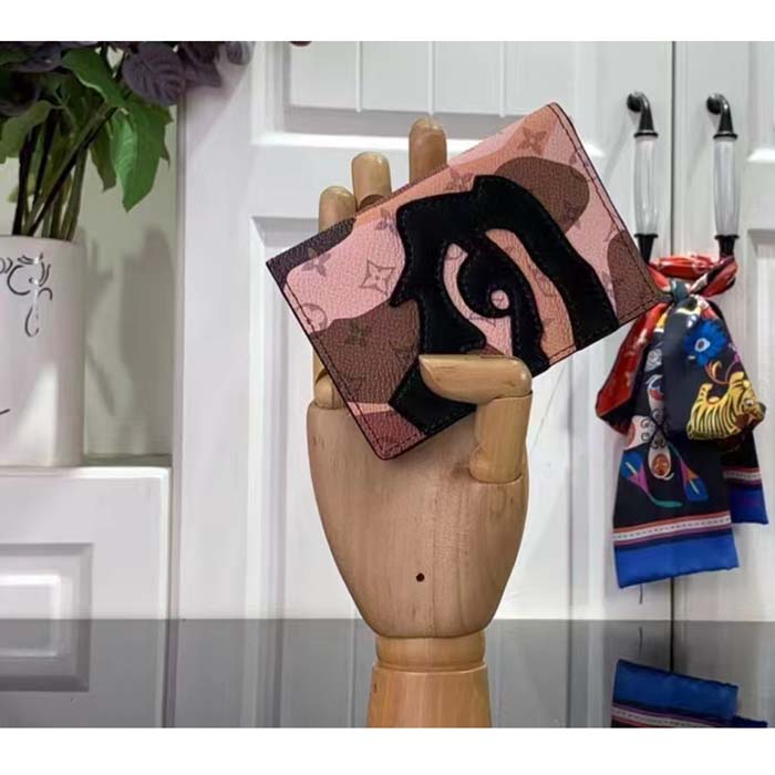 Louis Vuitton LV Unisex Pocket Organizer Brown Monogram Coated Canvas Cowhide Leather