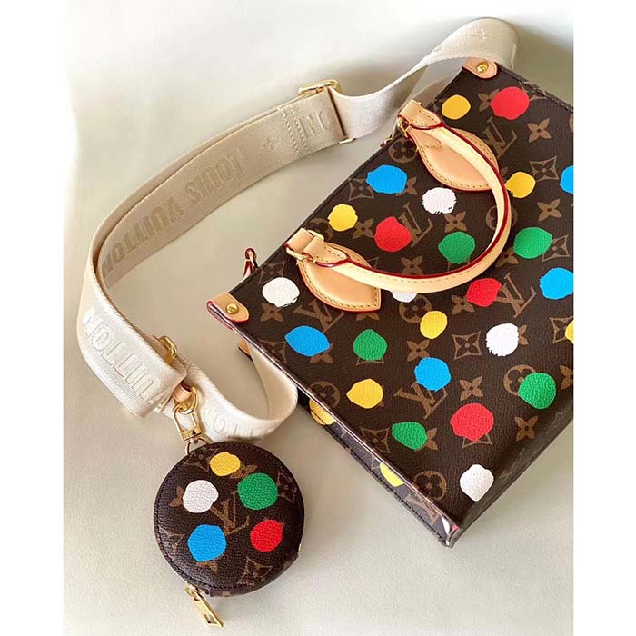 Louis Vuitton Unisex LVxYK OnTheGo PM Monogram Coated Canvas 3D Painted Dots Print