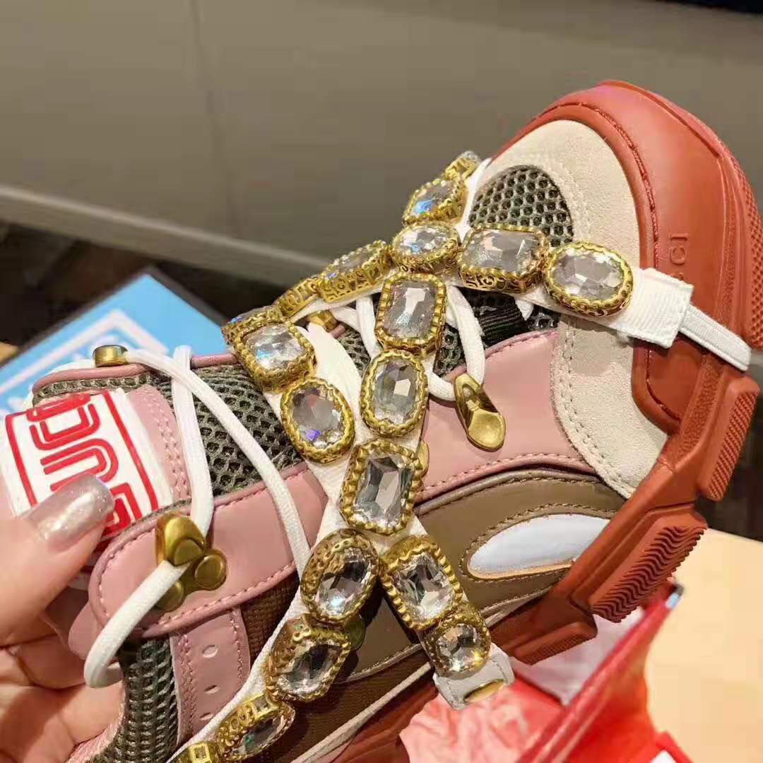 Gucci Women Flashtrek Sneaker 5.6cm Height-Pink