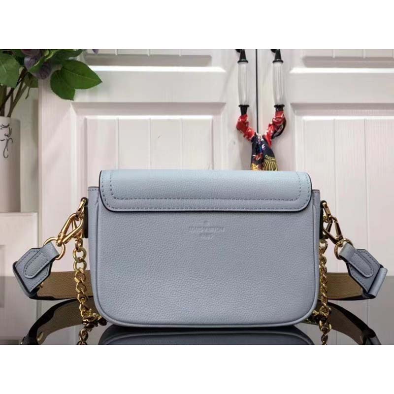 Louis Vuitton LV Women Lockme Tender Bleu Nuage Blue Grained Calf Leather