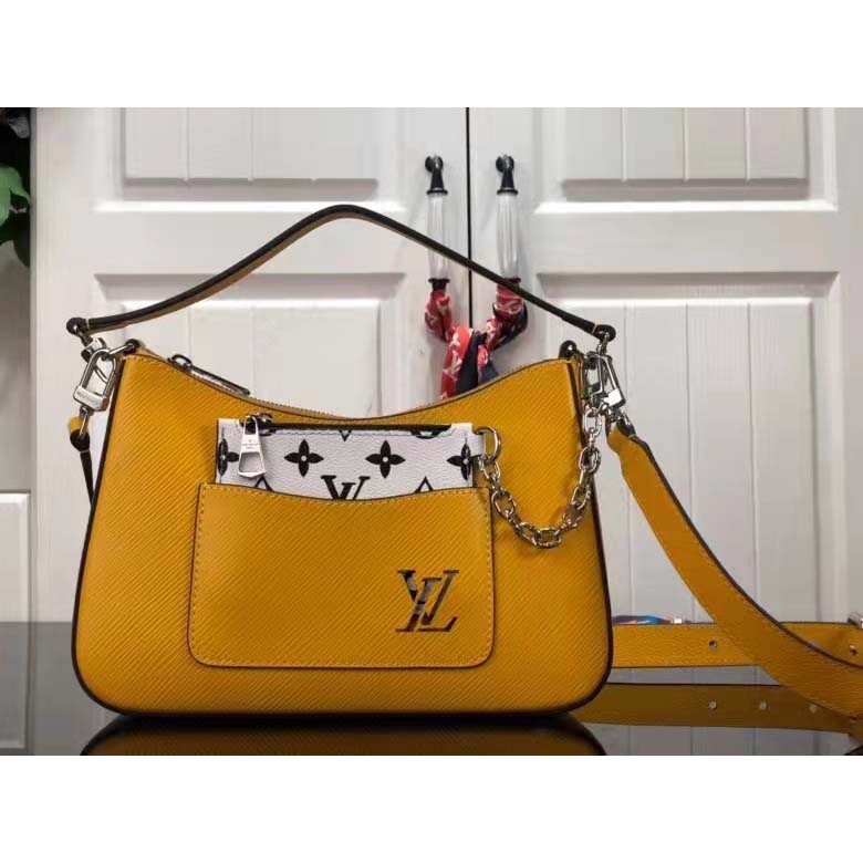 Louis Vuitton LV Women Marelle Handbag Yellow Epi Grained Cowhide Leather Canvas