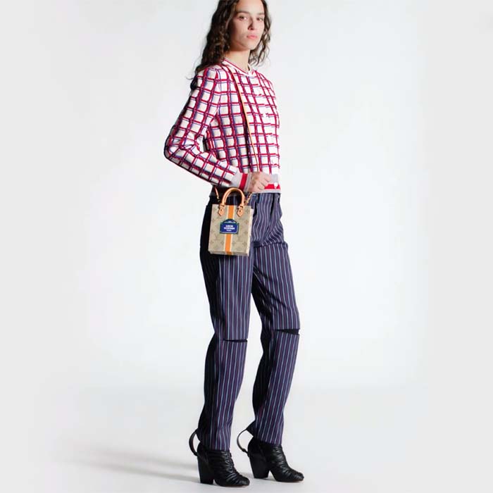 Louis Vuitton LV Unisex Petit Sac Plat Bag Beige Ocher Monopaname Coated Canvas Cowhide Leather