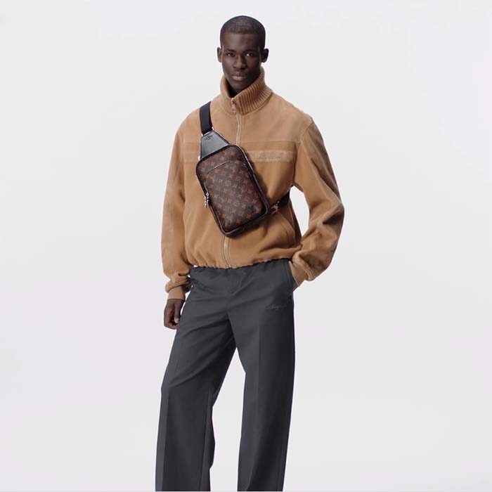 Louis Vuitton LV Unisex Avenue Slingbag NM Brown Monogram Macassar Coated Canvas