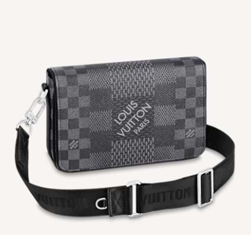 Louis Vuitton LV Unisex Studio Messenger Damier Graphite 3D Canvas