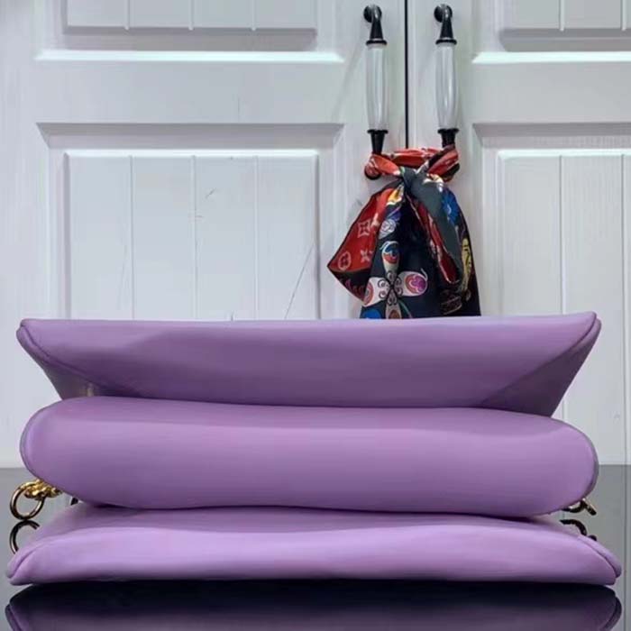 Louis Vuitton LV Women Coussin PM Handbag Light Purple Lambskin Zip Closure