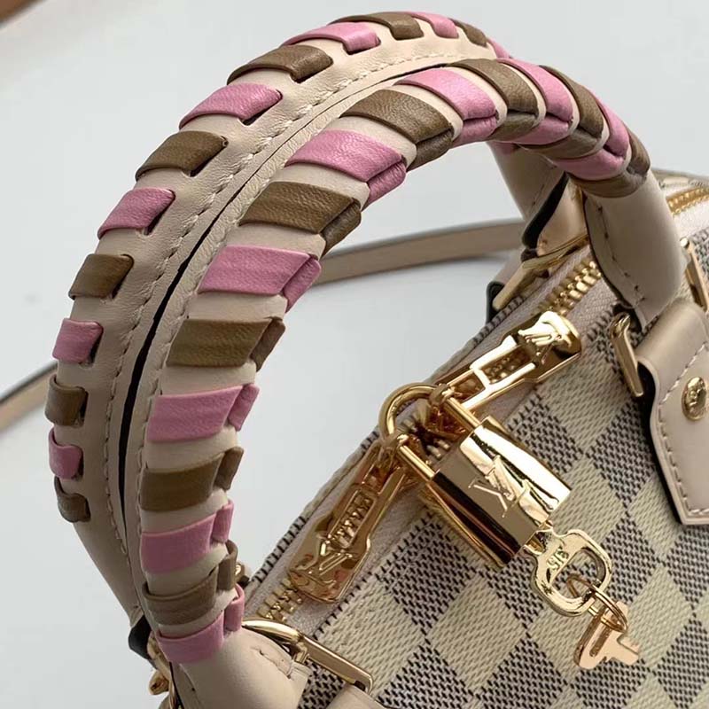 Louis Vuitton LV Women Alma BB Handbag Beige Damier Azur Coated Canvas