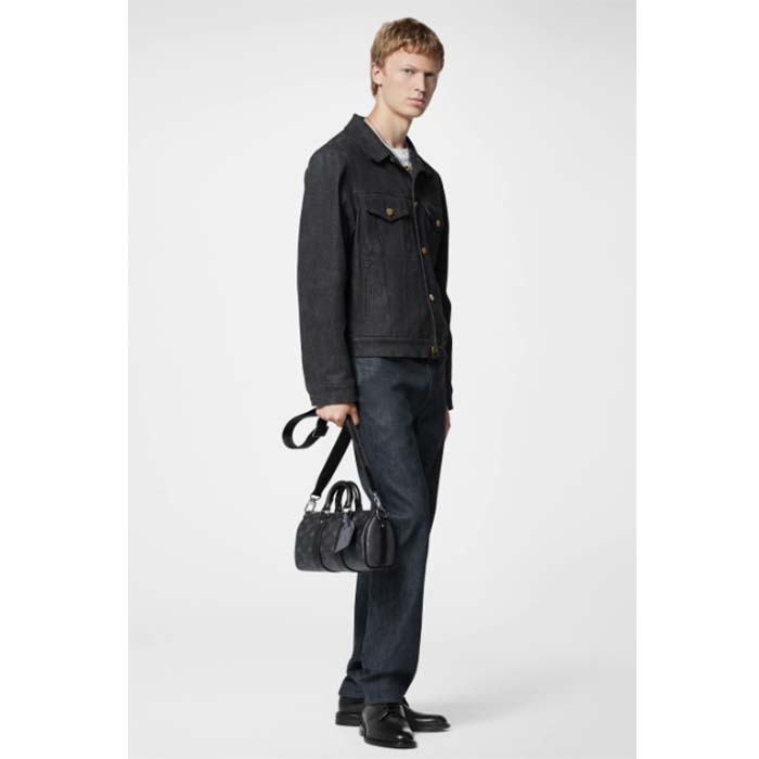 Louis Vuitton LV Unisex Keepall Bandoulière 25 Monogram Eclipse Reverse Coated Canvas