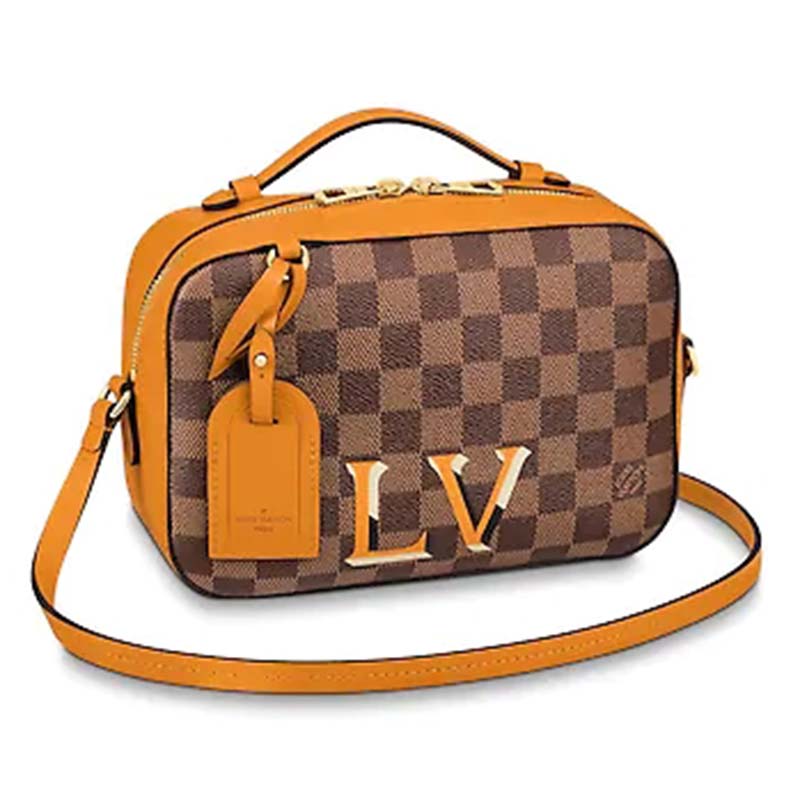 Louis Vuitton LV Women Santa Monica Bag in Damier Ebene Coated Canvas