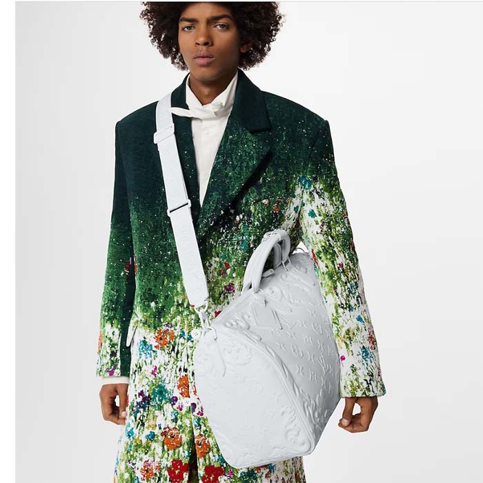 Louis Vuitton LV Unisex Keepall Bandoulière 50 Optic White Calf Cowhide Leather