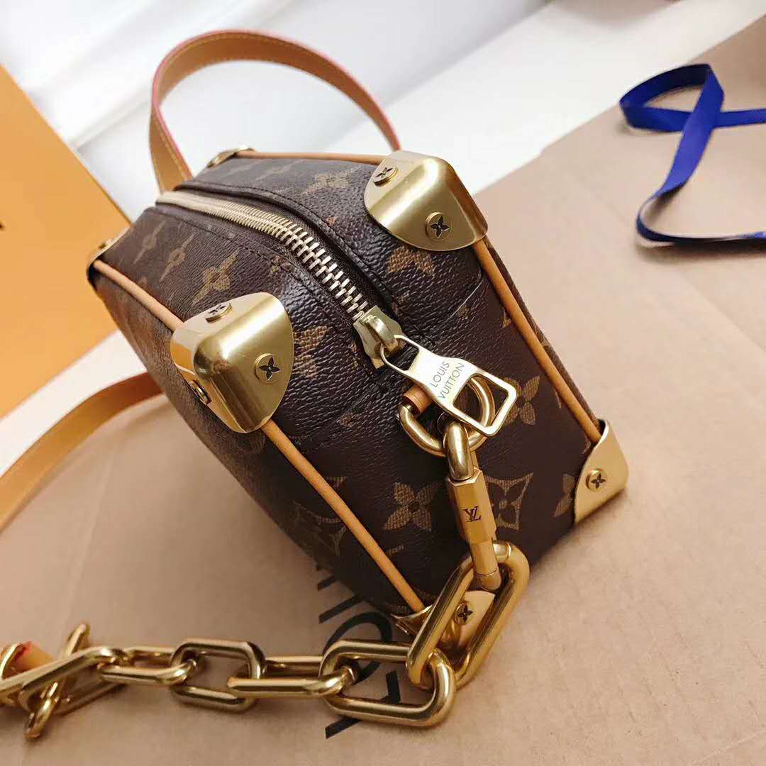 Louis Vuitton LV Unisex Mini Soft Trunk Bag in Monogram Coated Canvas-Brown