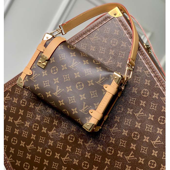 Louis Vuitton LV Unisex Side Trunk PM Handbag Monogram Coated Canvas