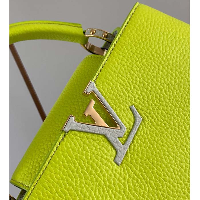 Louis Vuitton LV Women Capucines BB Handbag Cedrat Yellow Crème Nacré Taurillon Leather