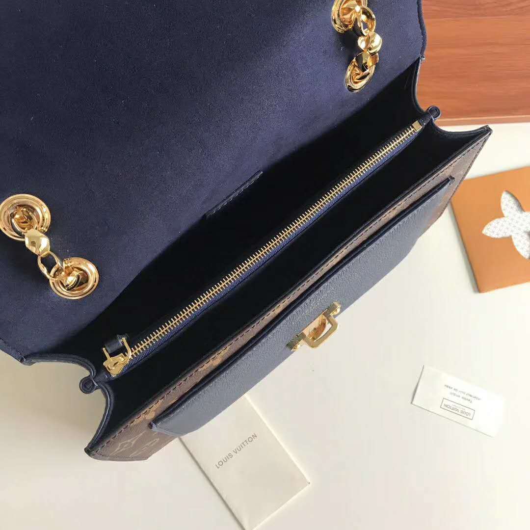 Louis Vuitton LV Women Victoire Chain Bag in Monogram Coated Canvas-Navy