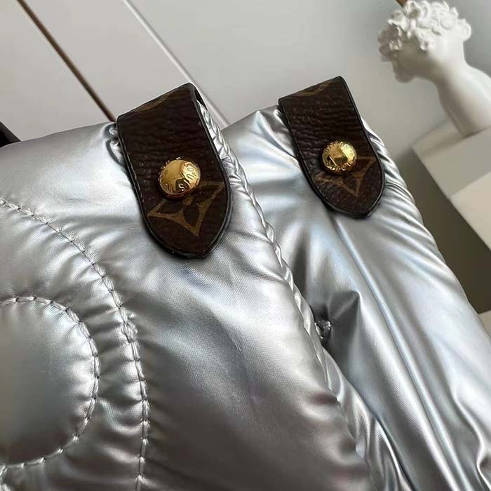 Louis Vuitton LV Unisex OnTheGo GM Tote Silver Recycled Metallic Nylon Econyl