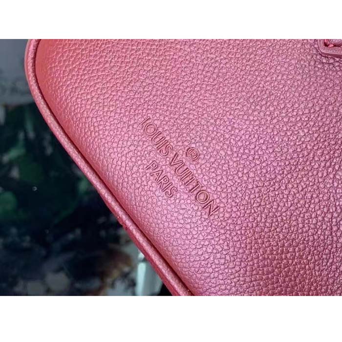 Louis Vuitton LV Women Speedy Bandoulière 25 Wine Red Monogram Empreinte Embossed Grained Cowhide Leather
