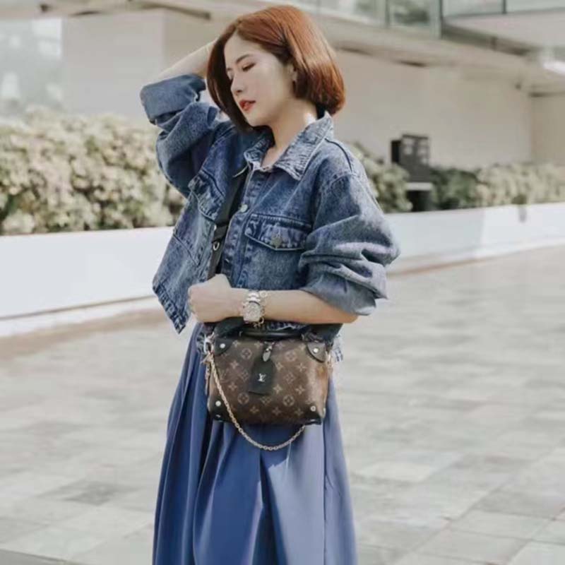 Louis Vuitton LV Women Petite Malle Souple Black Monogram Coated Canvas