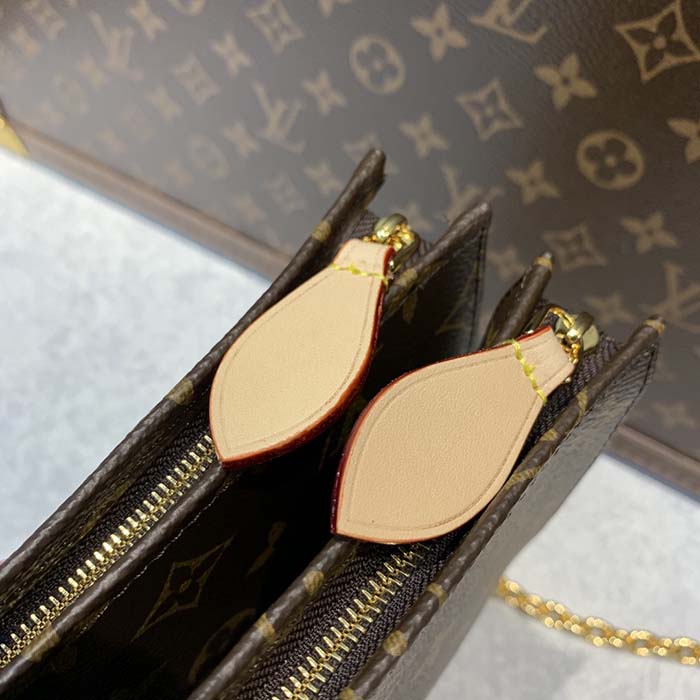 Louis Vuitton LV Women Toiletry Pouch On Chain Monogram Coated Canvas Cowhide