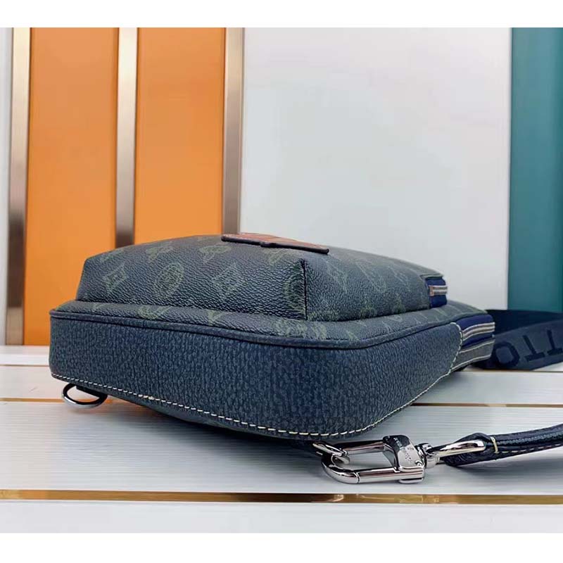 Louis Vuitton LV Unisex Avenue Sling Bag Dark Green Monogram Coated Canvas Cowhide