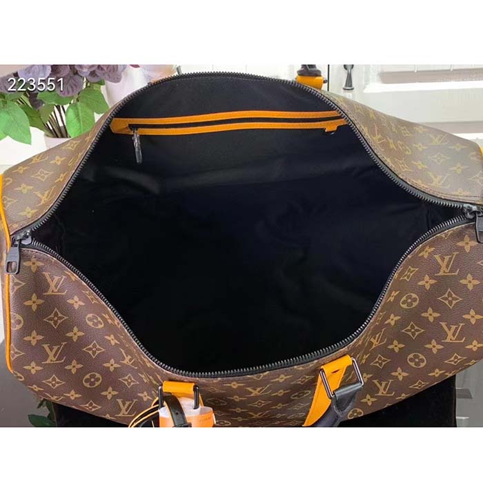 Louis Vuitton LV Unisex Keepall Bandoulière 45 Radiant Sun Monogram Macassar Coated Canvas