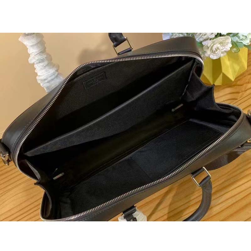 Louis Vuitton LV Unisex Sirius Briefcase Black Damier Infini Onyx Cowhide Leather