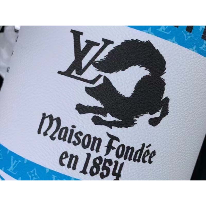 Louis Vuitton LV Unisex Paint Can Lagoon Coated Canvas Cowhide Leather