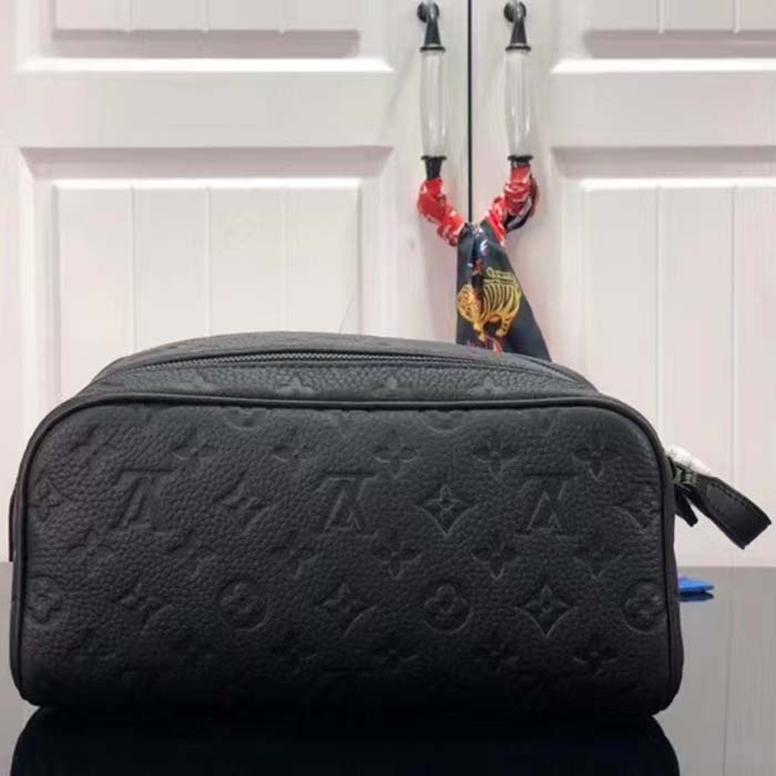 Louis Vuitton LV Unisex Dopp Kit Toilet Pouch Taurillon Monogram Leather Cowhide