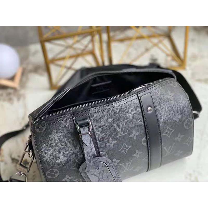 Louis Vuitton LV Unisex City Keepall Monogram Eclipse Monogram Eclipse Reverse Coated Canvas