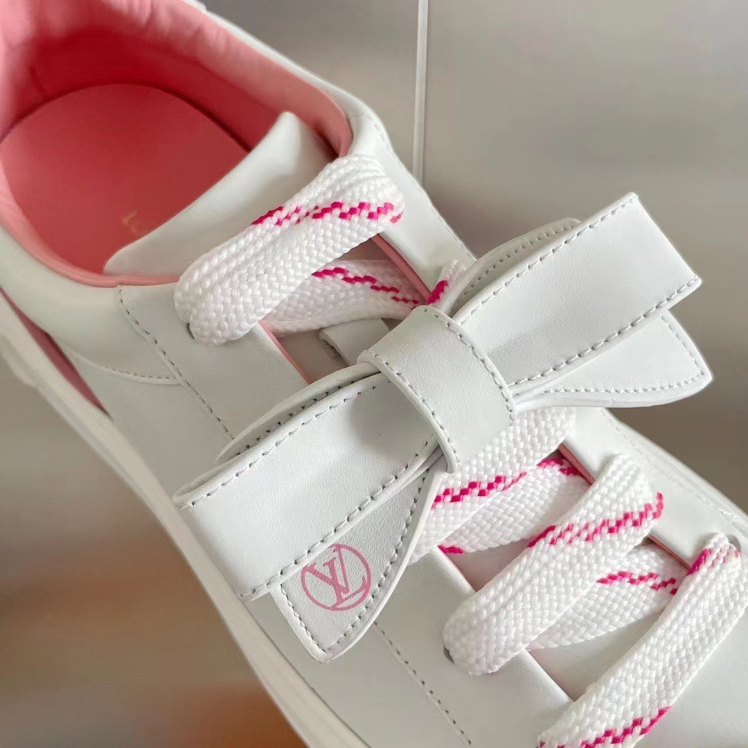 Louis Vuitton LV Women Time Out Sneaker Pink Calf Leather Rubber Outsole