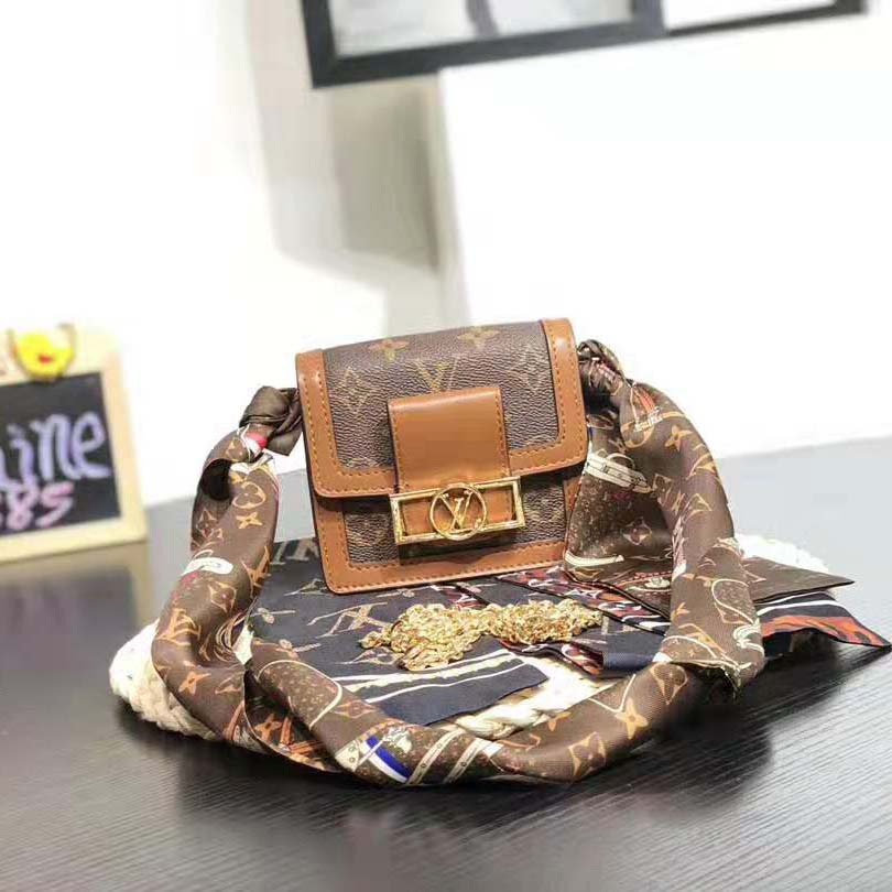 Louis Vuitton LV Women Bumbag Dauphine BB Bag-Brown