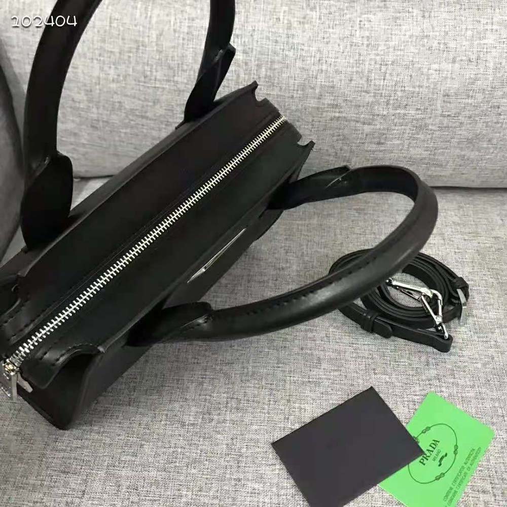 Prada Women Saffiano Leather Prada Kristen Handbag-Black