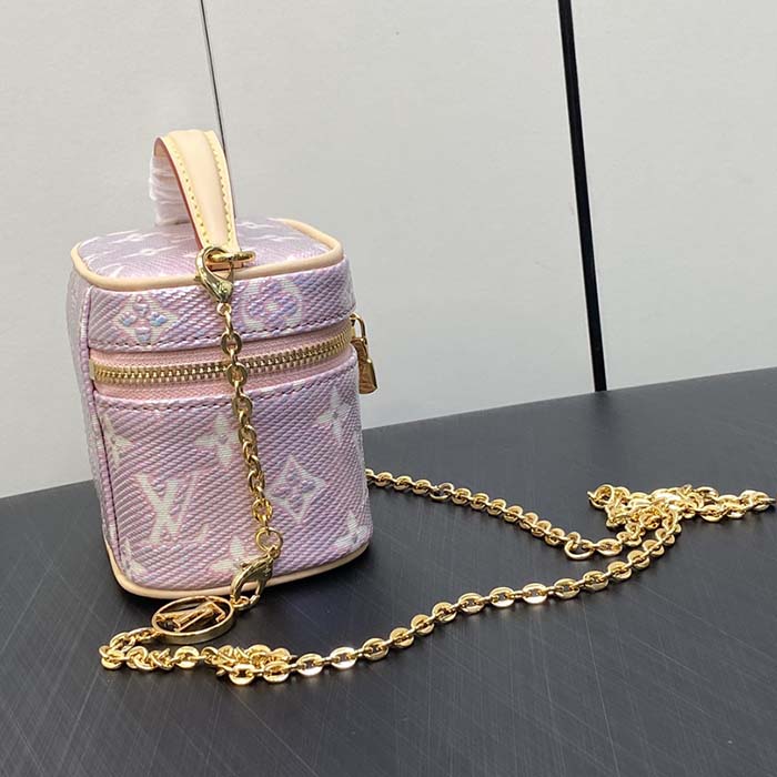 Louis Vuitton LV Women Micro Vanity Pink Monogram Coated Canvas Natural Cowhide-Leather